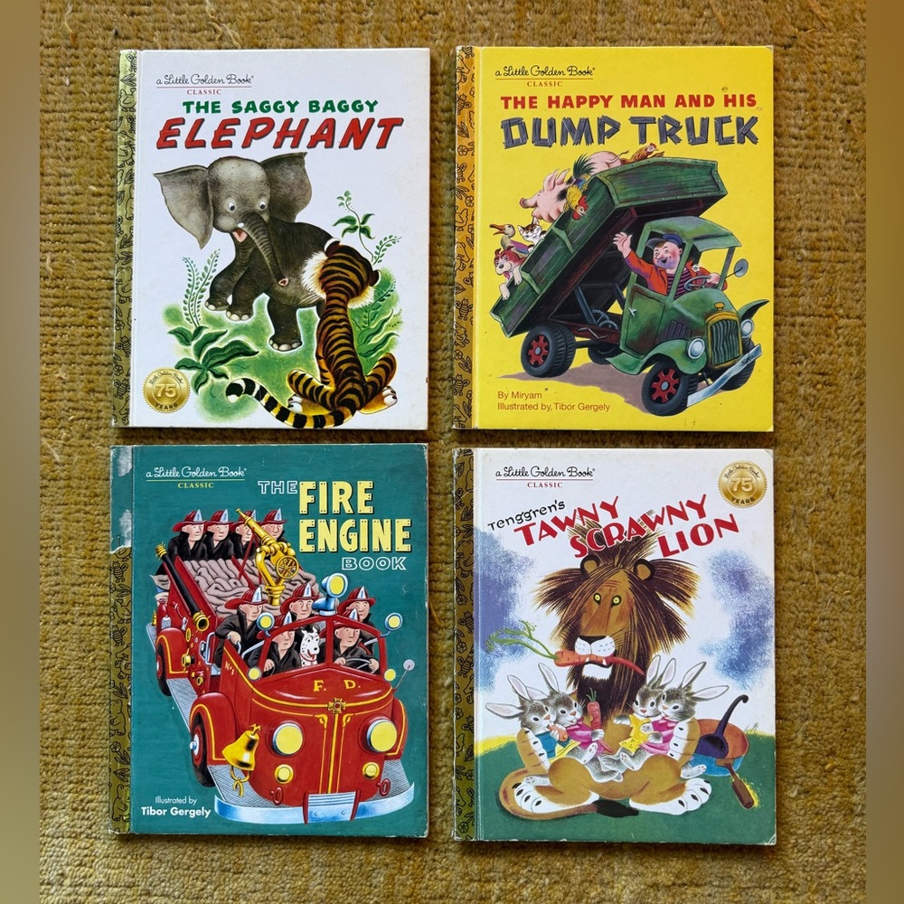 Little Golden Books lot of 4 🦁🛻🐘🚒